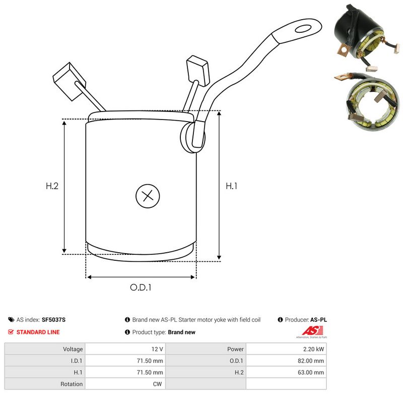 Mähis, starter, AS-PL SF5037S