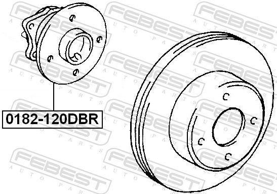 Маточина колеса, Febest 0182-120DBR