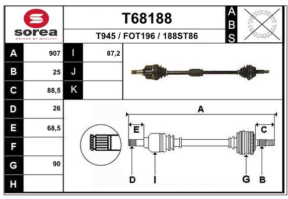 EAI hajtótengely T68188