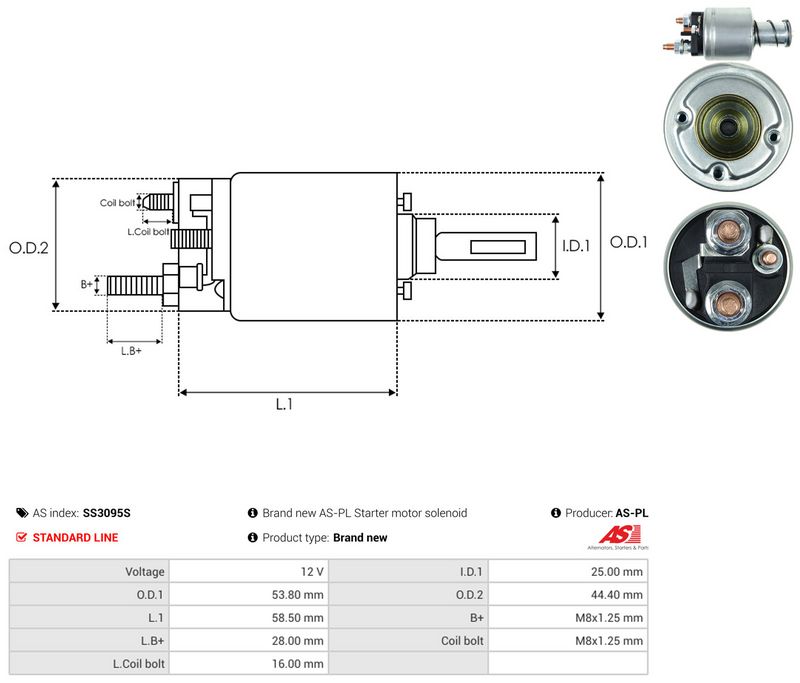 Magnetlülitus, starter, AS-PL SS3095S
