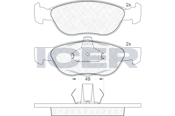 ICER 181602 Колодки гальмівні (передні) Fiat Punto II/III 99-12