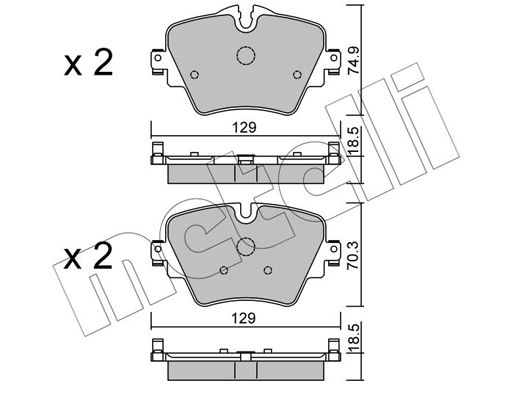 Metelli Brake Pad Set, disc brake 22-1037-0