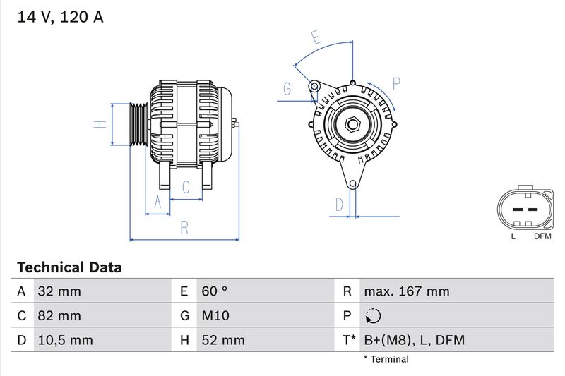 BOSCH generátor 0 986 043 690