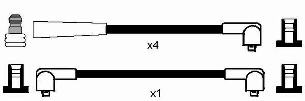 Комплект проводів високої напруги, Ngk RCMX401