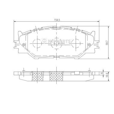 Комплект гальмівних накладок, дискове гальмо, Nipparts N3602128