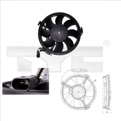 TYC ventilátor, motorhűtés 802-0003