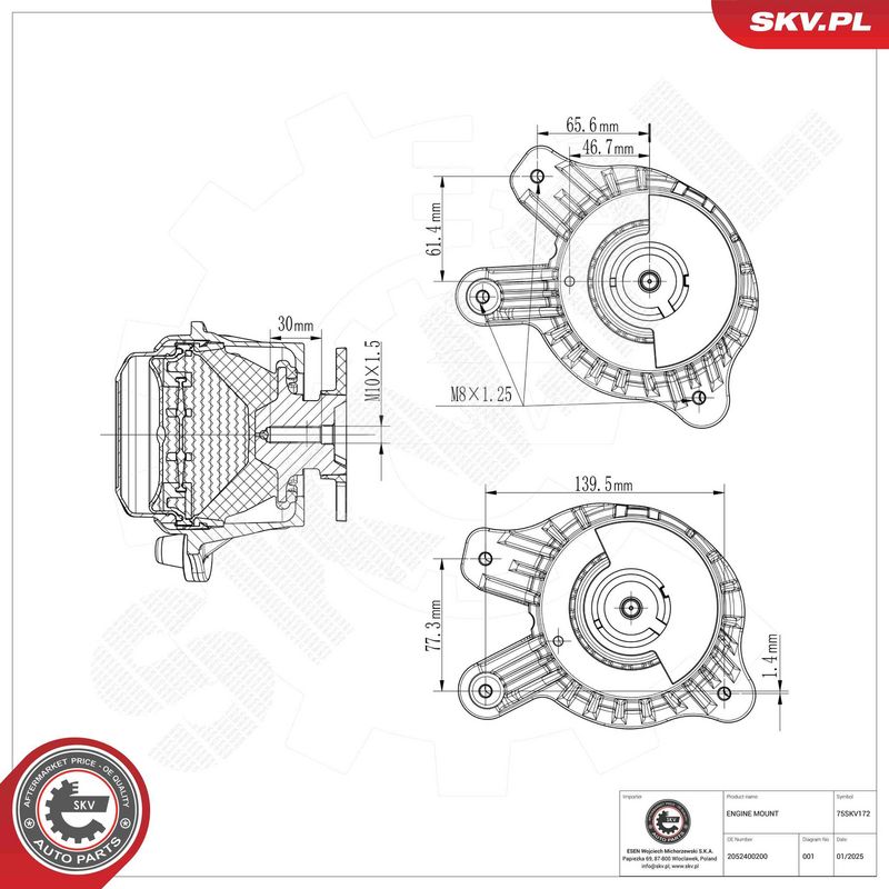 ESEN SKV 75SKV172 Mounting, engine