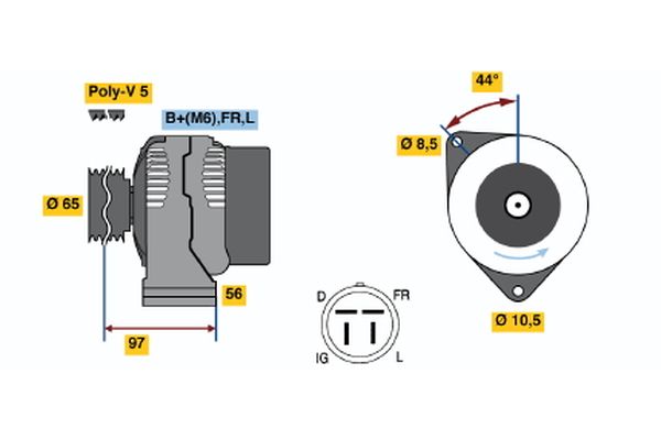 Bosch Alternator 0 123 115 009