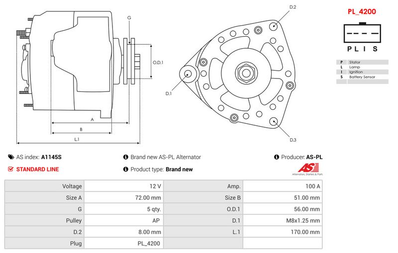 Brand new AS-PL Alternator