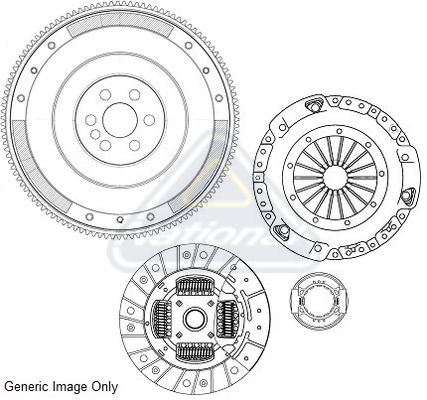 Комплект для переобладнання, зчеплення, Avensis 99-08/Corolla 02-09 2.0 D-4D (235mm)(суцільний+к-кт зчеплення), National CK9814F