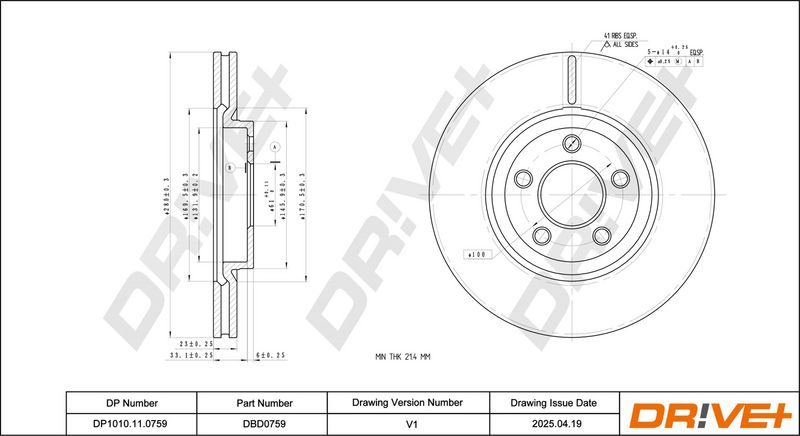 Disc frana DP1010.11.0759 Dr!ve+