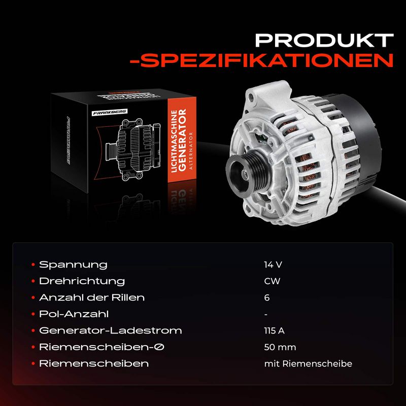 Frankberg 5481FB0001880 Alternator