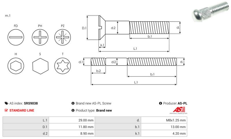 AS-PL SRS9038 Repair Set, alternator