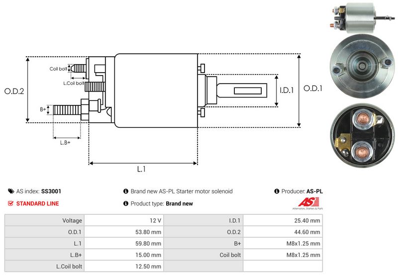 Magnetlülitus, starter, AS-PL SS3001