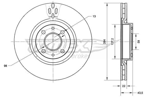 TOMEX Brakes féktárcsa TX 70-83