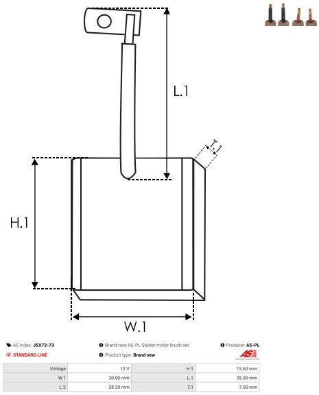 AS-PL JSX72-73 Carbon Brush, starter