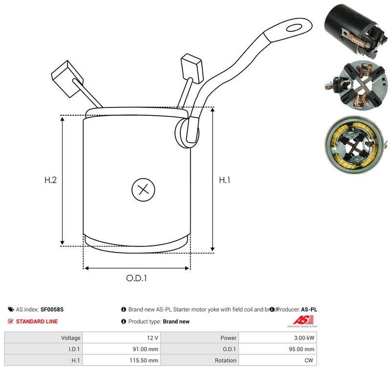 AS-PL SF0058S Holder, carbon brushes