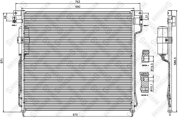 STELLOX kondenzátor, klíma 10-45383-SX