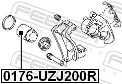 FEBEST 0176-UZJ200R Piston, brake caliper