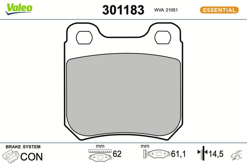 комплект спирачно феродо, дискови спирачки VALEO
