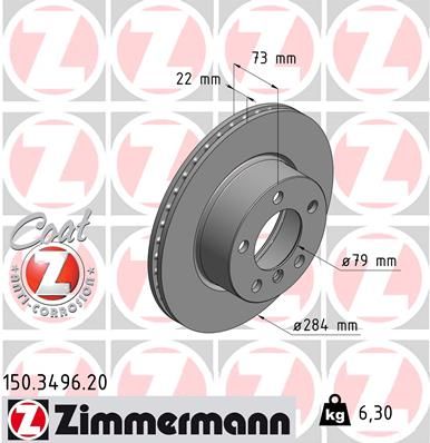 Гальмівний диск, Zimmermann 150.3496.20