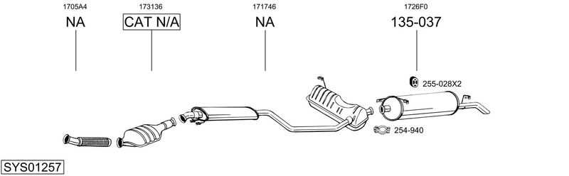 BOSAL kipufogórendszer SYS01257