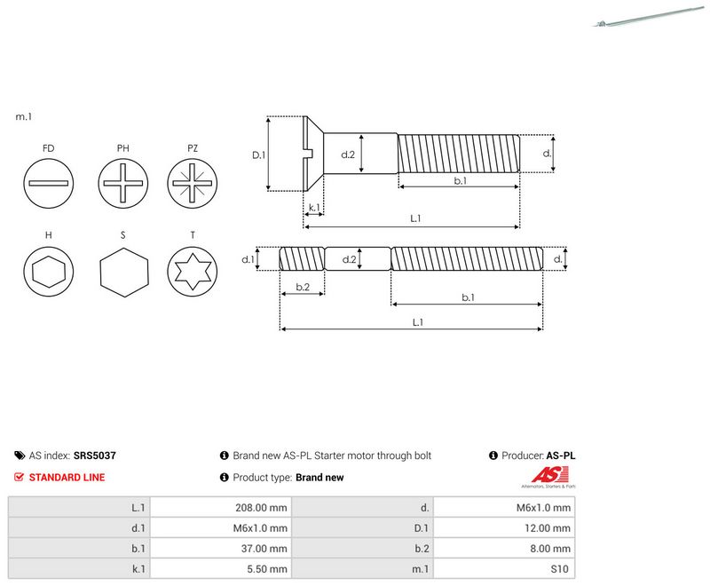 AS-PL SRS5037 Repair Set, alternator