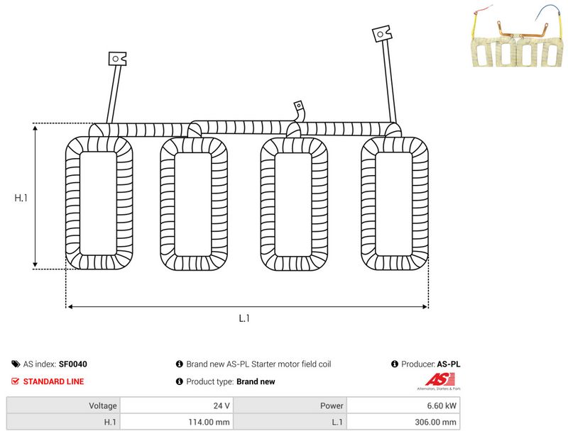 AS-PL SF0040 Field Winding, starter