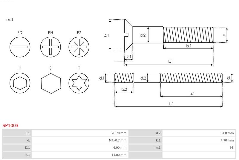 Ремонтний комплект, генератор, Auto Starter SP1003