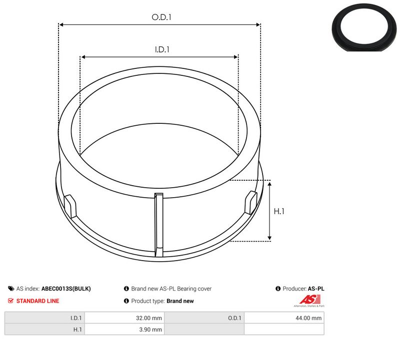 AS-PL ABEC0013S(BULK) Protective Cap, alternator