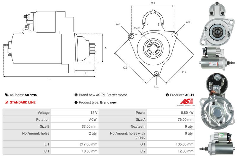 AS-PL S0729S Starter