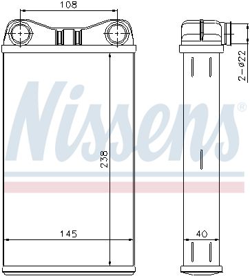 Теплообмінник, система опалення салону, Nissens 70227