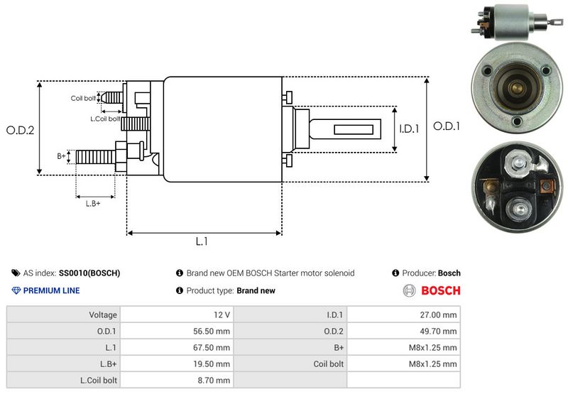 AS-PL SS0010(BOSCH) Solenoid Switch, starter