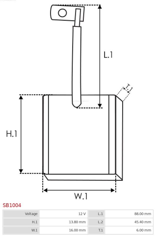 Вугільна щітка, стартер, Auto Starter SB1004