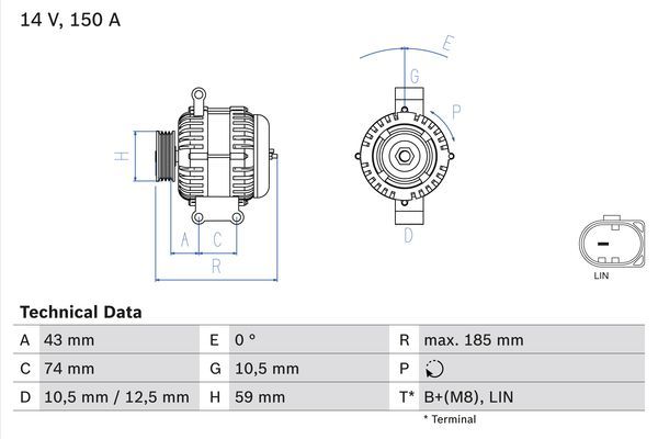 Генератор, Bosch 0986082580