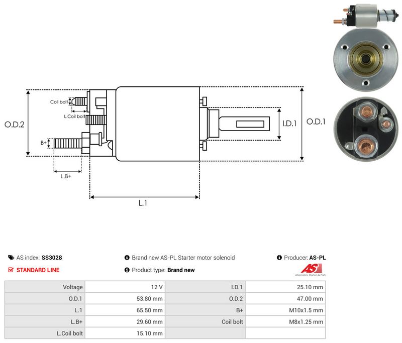 AS-PL SS3028 Solenoid Switch, starter