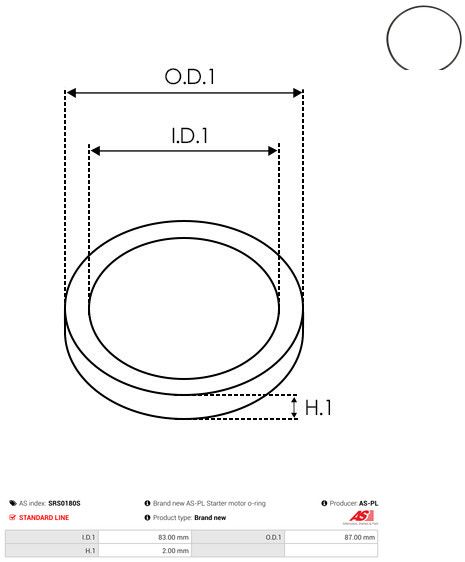 AS-PL SRS0180S Repair Set, alternator