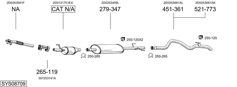 SISTEM DE ESAPAMENT BOSAL SYS08709