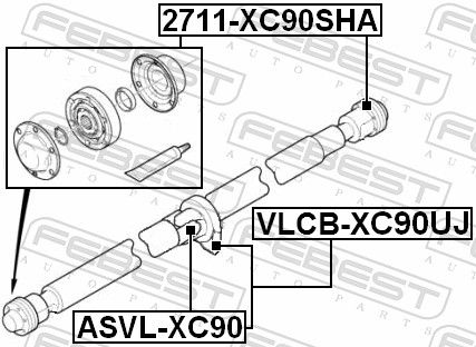 FEBEST ASVL-XC90 Joint, propshaft