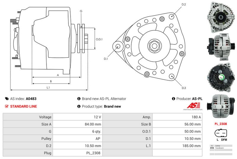 AS-PL A0483 Alternator