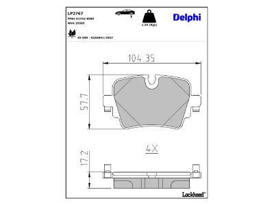 DELPHI LP2767 - Brake Pad Set, disc brake