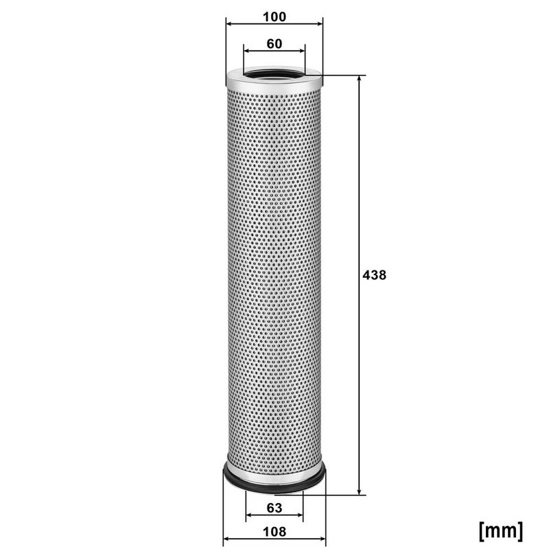 Hydraulisch filter (patroon) past: LIEBHERR L512, L514, L524, L534, L538