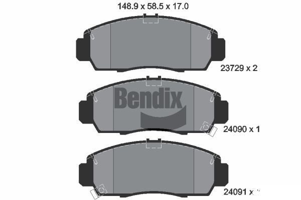 BENDIX Braking fékbetétkészlet, tárcsafék BPD2029