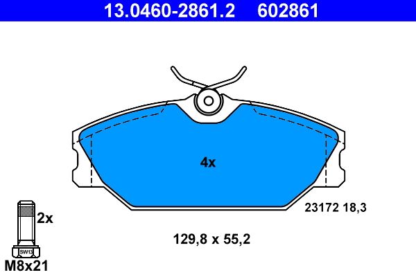 Set placute frana,frana disc 13.0460-2861.2 ATE