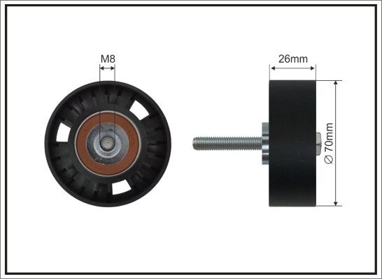 Відвідний/напрямний ролик, поліклиновий ремінь, Caffaro 264-03SC