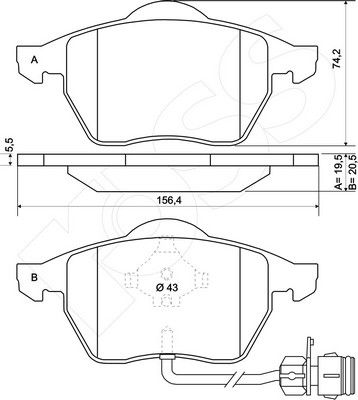 1-GNC R-733 - Brake Pad Set, disc brake