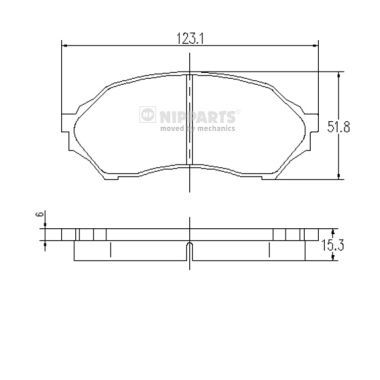 Комплект гальмівних накладок, дискове гальмо, Nipparts J3603047