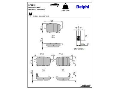 DELPHI LP3246 Brake Pad Set, disc brake