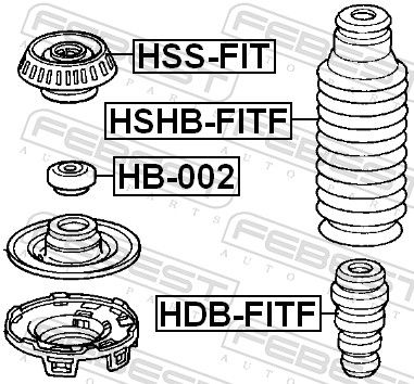 Захисний ковпачок/гофрований кожух, амортизатор, Febest HSHB-FITF