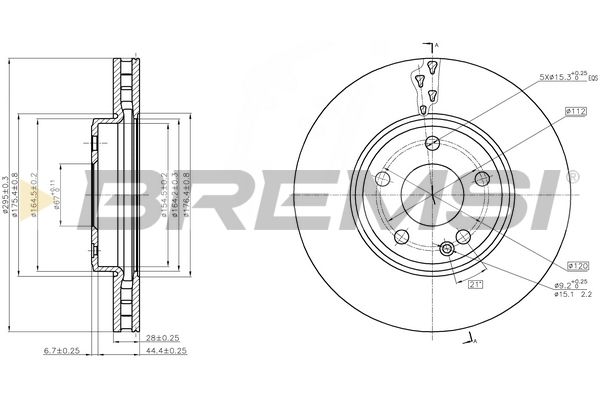 CD8460V BREMSI Тормозной диск передний MB A-Class/B-Class 11-